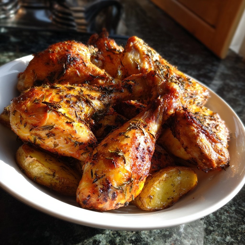 Hähnchen-Rosmarinkartoffel-Blech