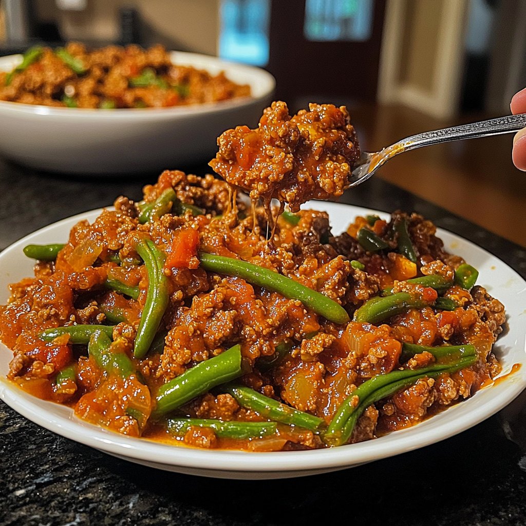 Hackfleisch Pfanne mit Bohnen