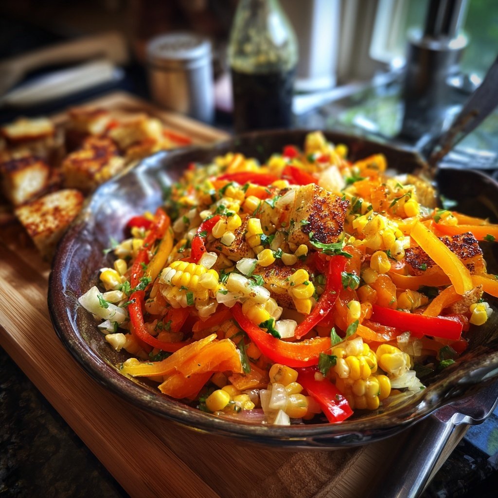 Salat Zum Grillen Mit Paprika Und Mais