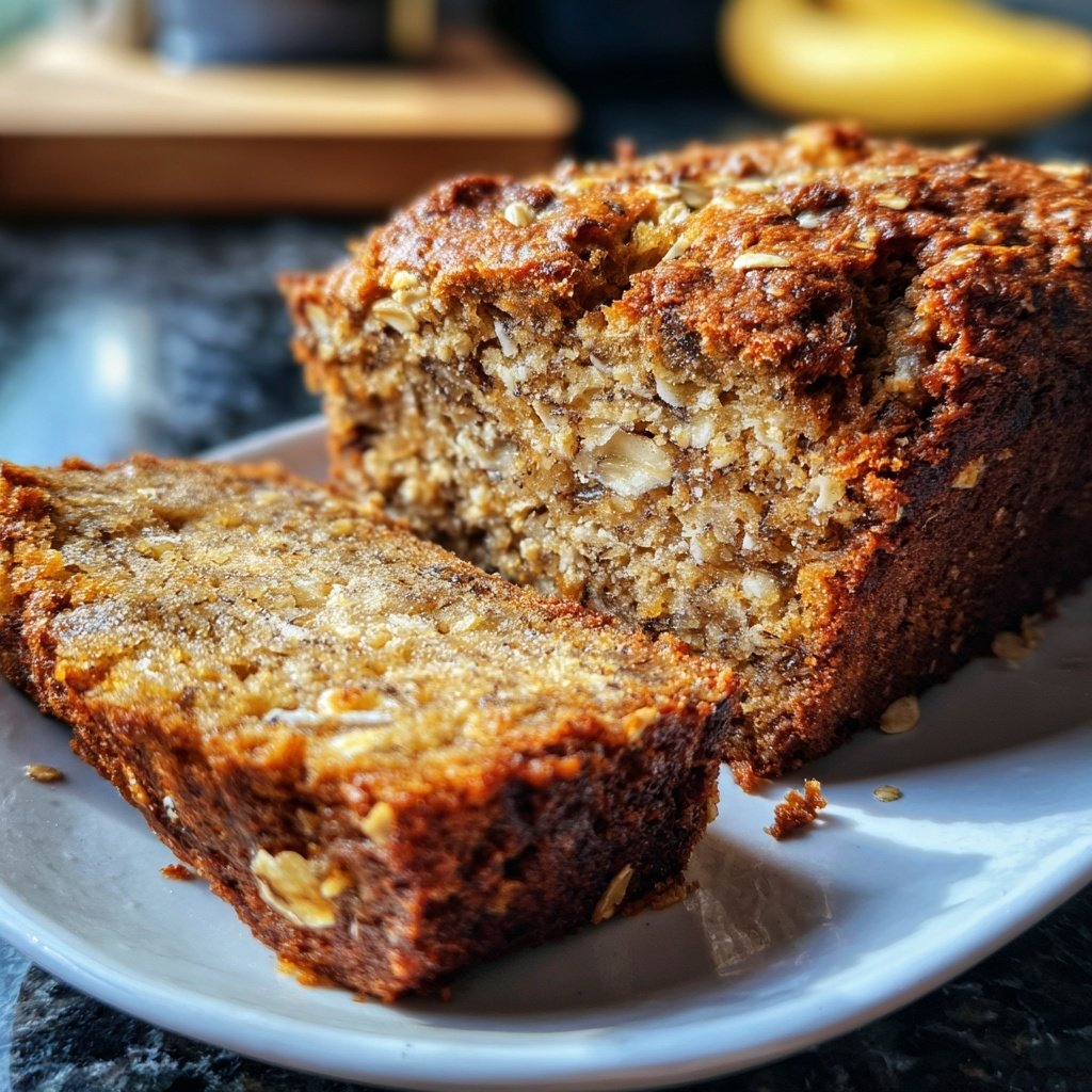 Bananenbrot mit Haferflocken