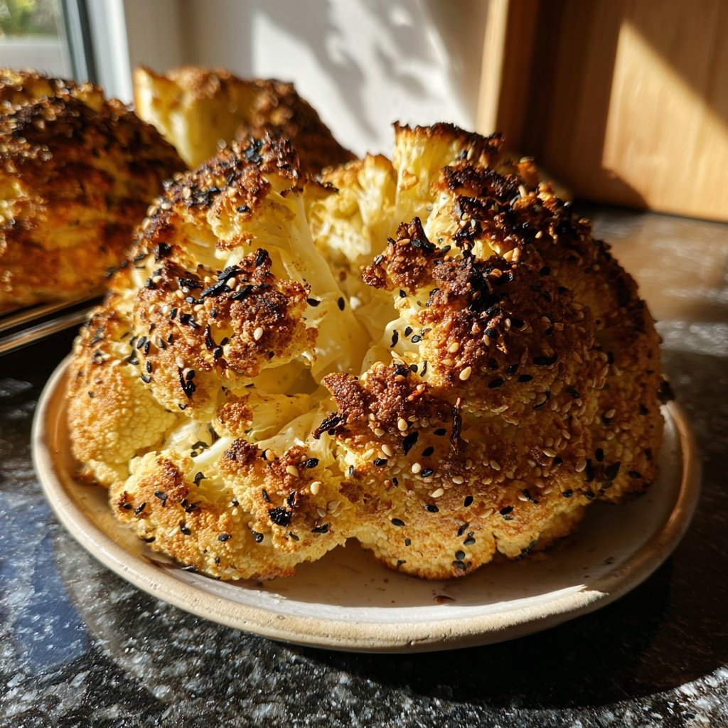 Blumenkohl mit Sesam aus dem Ofen